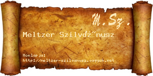 Meltzer Szilvánusz névjegykártya